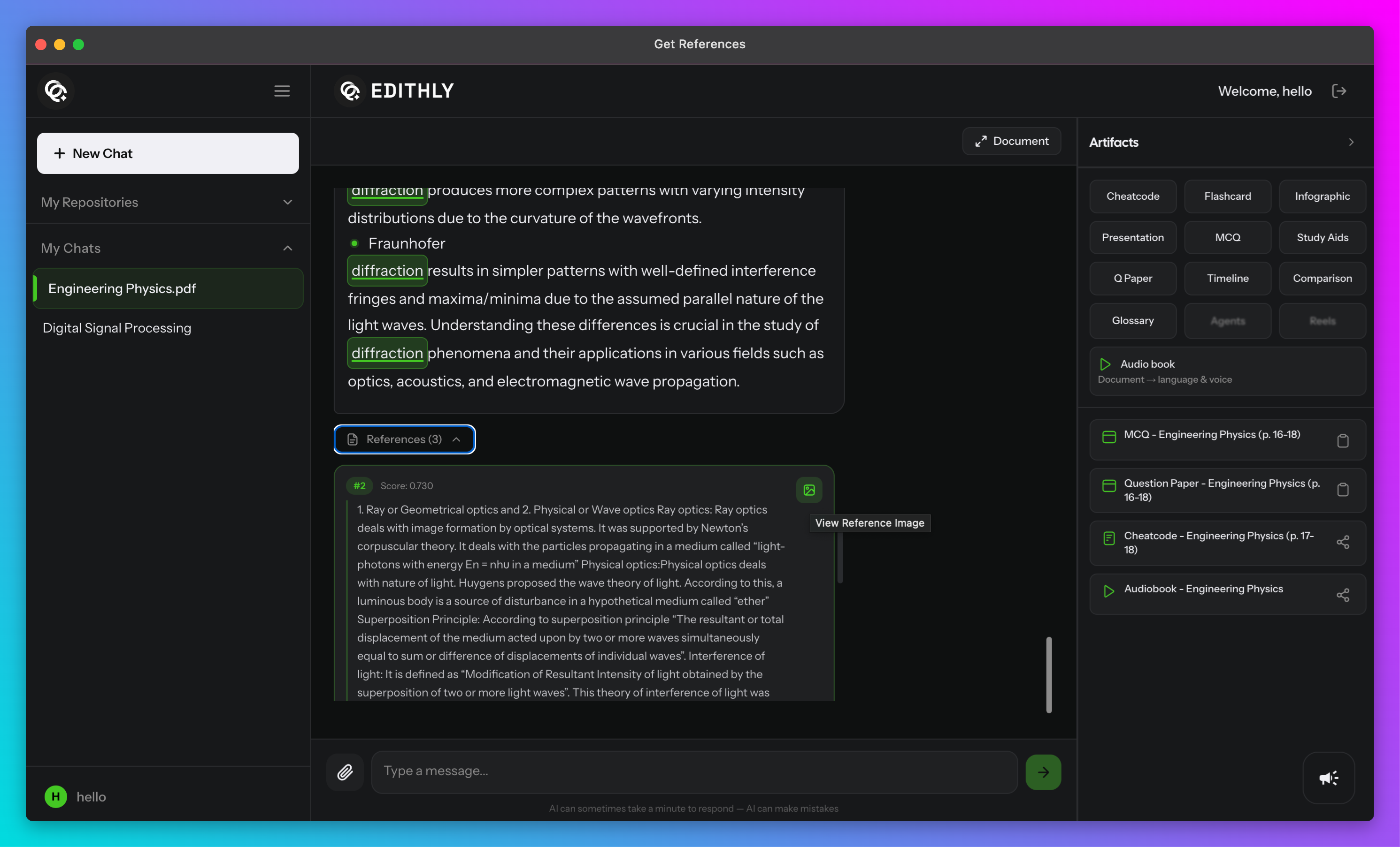 Get References and Summaries screenshot
